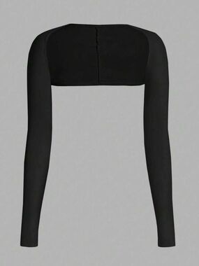 Black Long Sleeve Bolero Shrug Top - Women